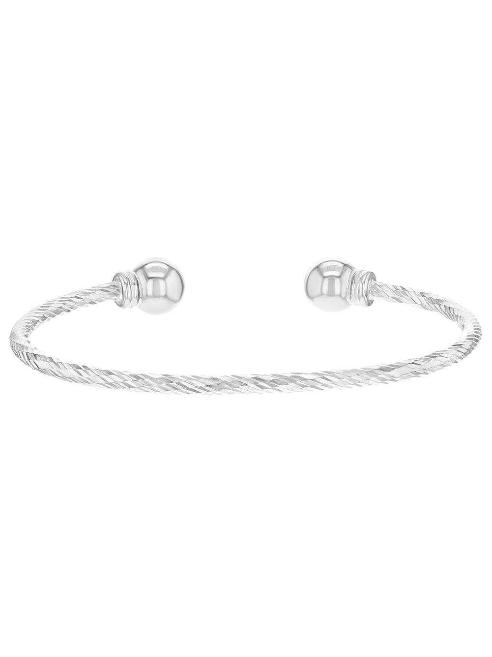 925 Sterling Silver Plain Cuff Bangle Bracelet for Little Girls