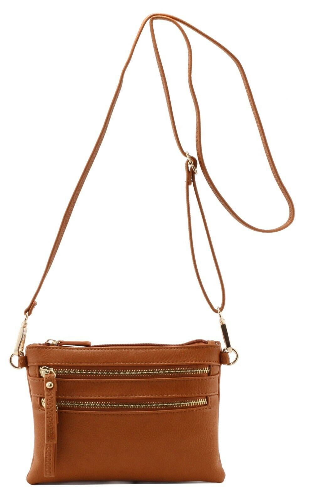 Multi Zipper Pockets Small Wristlet Crossbody Bag Travel Purse ...
