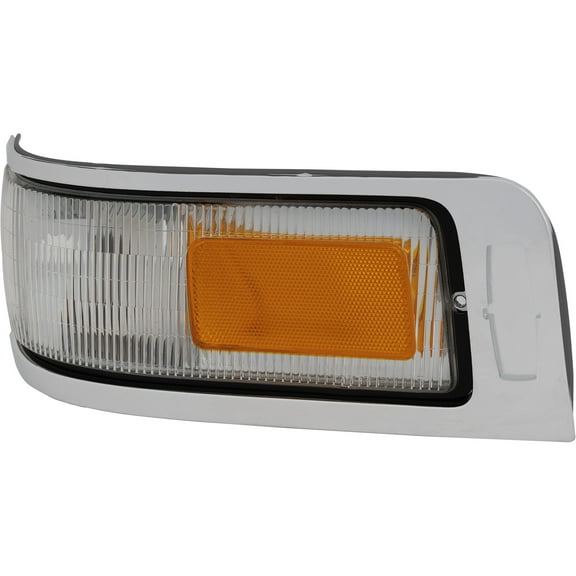 Corner Light Compatible with Lincoln Town Car 1995-1997 Driver Side Lens and Housing with Emblem Provision