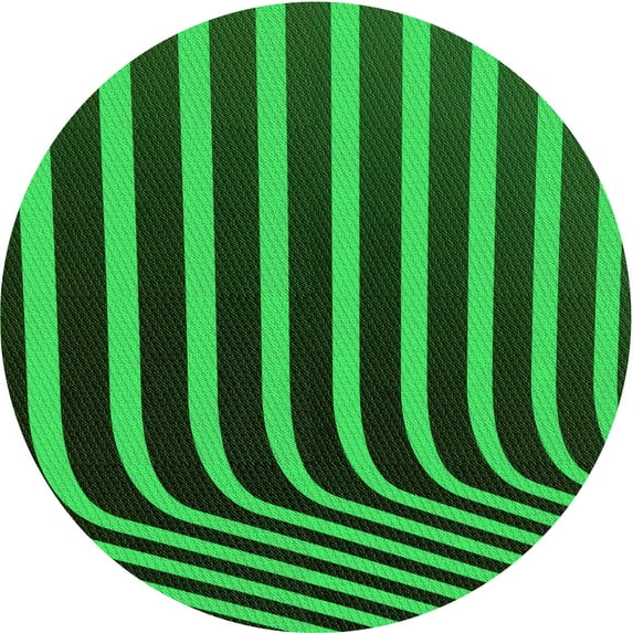 Ahgly Company Machine Washable Indoor Round Transitional Lime Green Area Rugs, 8' Round