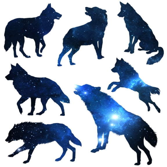 Starry Wolf Glow Pasted Bar Restaurant Wall Floor Room Living Room Bedroom Decoration/ A variety of star wolf self-adhesive wall stickers
