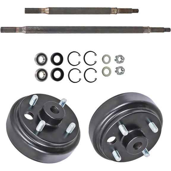Genrics Golf Cart Rear Axle & Brake Hub Drum Kit Replacement for EZGO Electric 1982 , Gas 2 Cycle 1982-1993 Golf Carts