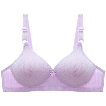 Yyeselk Bras for Women Plus Size Push Up Bra Adjustable Straps Everyday Comfort Bras Bra Full Coverage No Underwire Breathable Daily Bra Purple XXXL