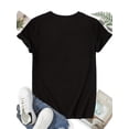 thumbnail image 2 of 【New Arrival】Women's Skeleton Cat Graphic T Shirt Black Short Sleeve Crew Neck Gothic Halloween Casual Tee, 2 of 6