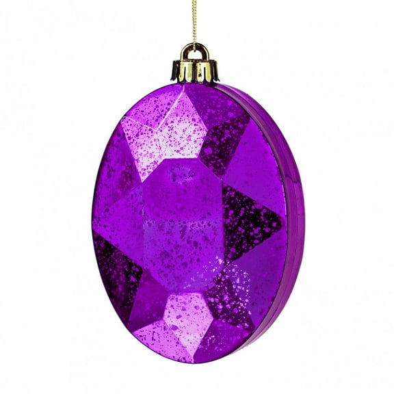 Mardi Gras 6.5" Antiqued Oval Gem Ornament: Mercury Purple Tree NOLA, New Orleans Ornament Christmas Holiday Bourbon st French Quarter 504 NOLA Garland Wreath Decoration
