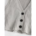 thumbnail image 5 of ZAFUL Women Leisure Crop Button Up Vest Cardigan Light Gray L, 5 of 5