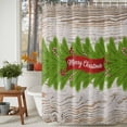 thumbnail image 4 of Green Christmas Shower Curtain, Xmas Botanical Winter Vintage Art Waterproof Fabric Shower Curtains with 12 Hooks, Bathroom Curtain Set for Bathroom Accessories Decor, 72 x 84 Inches, 4 of 9