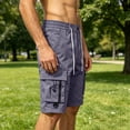 thumbnail image 6 of Men's Cargo Shorts Casual Work Shorts with Adjustable Belt Summer Above Knee Outdoor Cargo Shorts Multi Pockets, 6 of 8