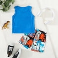 thumbnail image 4 of KPOPLK Toddler Baby Boy Clothes Summer Outfits Infant Sleeveless Tank Top Shirts Cute Bow Shorts Sets 2Pcs Size 2-3 Years,Blue, 4 of 9
