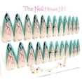 thumbnail image 2 of Cherry Blossom French Manicure Stiletto Press-On Nails - 24 Pieces - Artificial Nail Kit, 2 of 4