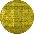 thumbnail image 1 of Ahgly Company Indoor Round Abstract Yellow Contemporary Area Rugs, 6' Round, 1 of 4