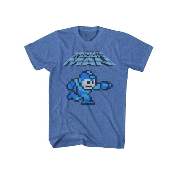Mega Man Rockman Video Game Character Pixelated Gunner Adult T-Shirt Tee 3X