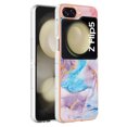 thumbnail image 2 of Nalacover for Samsung Galaxy Z Flip5 Slim Case, Fish Scale Marble Pattern Soft TPU Shockproof Lens Protection Cover for Women Girls, Compatible with MagSafe Wireless Charging Case,Blue Marble, 2 of 12