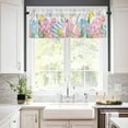 thumbnail image 3 of Kitchen Curtains Set, Spring Easter Kitchen Curtains and Valances Set, Gray Plaid Floral Botanical Easter Eggs Rod Pocket Tier Curtains 24 Inch Length for Cafe/Bedroom Windows, 3 of 6