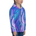 thumbnail image 5 of Pofeuu Swirl Blue And Purple Print Teenage Zipper Hoodie Sweatshirts Hooded Casual Jackets With Pocket For Boys Girls-Medium, 5 of 6