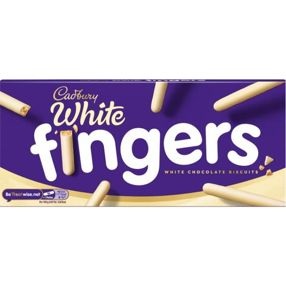 Cadbury White Chocolate Fingers Biscuits 114g, Imported from Britain