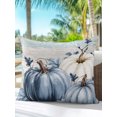 thumbnail image 6 of Outdoor Pillows Waterproof, Navy Blue Pumpkin Fall Bedding Throw Pillows with Insert for Couch Sofa Bed, Thanksgiving Botanical Wooden Leaves 16x16 Inch Pillowcases Decorative Patio Pillow Set of 1, 6 of 8