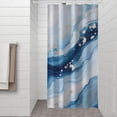 thumbnail image 2 of Blue White Gold Marble Pattern Shower Curtain 36"x72" ,Bathroom Decorative Shower Curtains Set with 12 Hooks,Modern Waterproof Washable Shower Curtain, 2 of 6