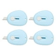 thumbnail image 1 of Uxcell 4 Pcs Mini Cortadores de Cajas Retráctiles, Pequeño Cuchillo Utilitario Abridor de Cartas Portátil con Llavero, Azul, 1 of 6
