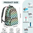 thumbnail image 4 of Multicolor Checkered Pattern Backpack for School, Cute School Bag with Adjustable Shoulder Straps and Padded Back, 16.9"x12.6"x5.9", 4 of 4