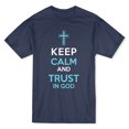 thumbnail image 1 of Keep Calm and Trust In God Men's Navy Heather T-shirt, 1 of 1