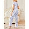 thumbnail image 4 of Avidlove 2 Pack Womens Pajamas Short Sleeve Sleepwear Top with Pants Super-Soft Printed Lounge Sets S-XXL, 4 of 8