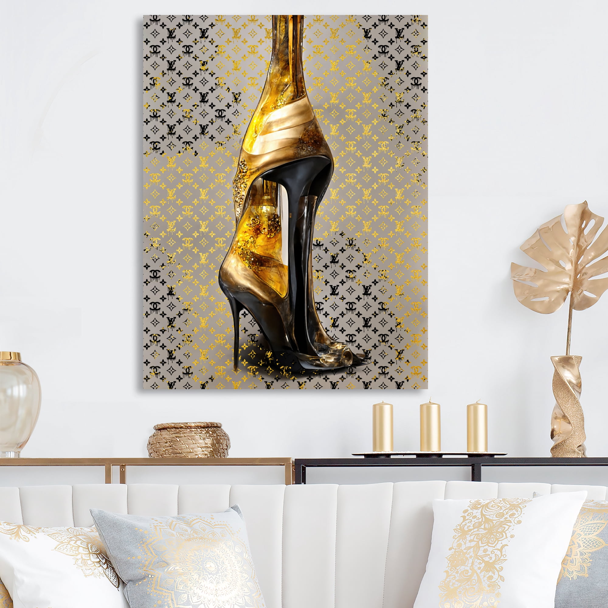 Designart Luxury Brand Pumps And Bottle III Canvas Wall Art