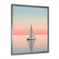thumbnail image 2 of Designart "Blue And Pink Sailing Boat Calm Horizon" Boat Sailing Picture Framed Canvas Wall Art, 2 of 5