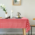 thumbnail image 6 of Costway Polyester Tablecloth Rectangle Table Buffalo Plaid Table Cover 60'' X 126'' Set of 10 Red, 6 of 11