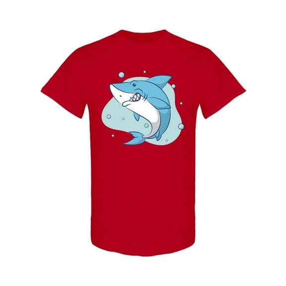 Cute Blue Shark T-Shirt Men -Image by Shutterstock, Male Medium
