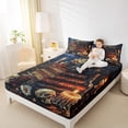 thumbnail image 4 of Manfei Kids Vintage Books Full Size Sheets, Gothic Skeleton Skull Bed Sheets, Western Mid Century Sheet Sets, Microfiber Bedroom Decor, 4-Piece, 4 of 7