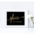 thumbnail image 3 of Please Help Yourself Black and Metallic Gold Wedding Signs, 3 of 7