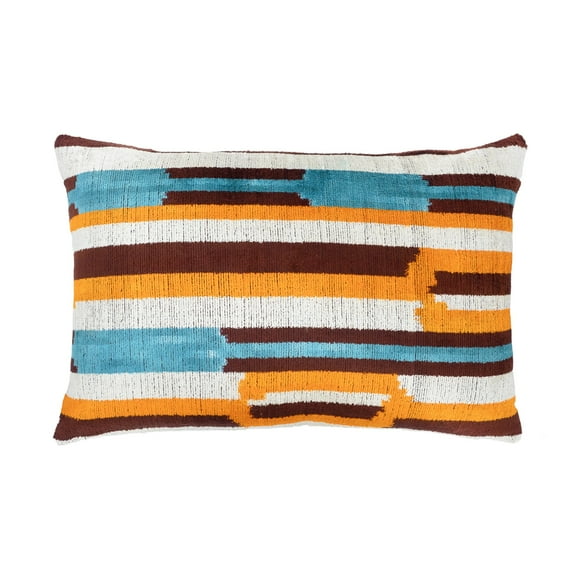 Berlin Silk Velvet Ikat Pillow, 16" X 24" Case Only
