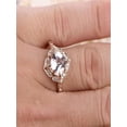 thumbnail image 2 of Limited Time Sale Antique 1.25 carat Morganite and Diamond Engagement Ring in 10k Rose Gold for Women, 2 of 2