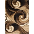 thumbnail image 2 of Swirls Abstract Design Modern Contemporary Hand Carved Area Rug-Chocolate/Beige/Black, 2 of 8