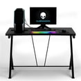 thumbnail image 4 of Pemberly Row Contemporary Metal and MDF Board Computer Desk in Black, 4 of 10