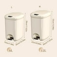thumbnail image 5 of 8/10L Foot Pedal Waste Bins Office Kitchen Trash Bin Waterproof Bathroom Waste Bins with Lid Large Capacity Trash Can, 5 of 20