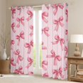 thumbnail image 2 of Manfei Teens Girls Pink Ribbon Bowtie Curtains Pack of 2 (42x84 Each),Kawaii Bow-Tie Curtains Blackout,Dreamy Princess Bedroom Curtains,Lightweight Room Decor, 2 of 6