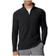 thumbnail image 1 of pstuiky camisa de manga larga para hombre, Top deportivo de manga larga con cuello alto y media cremallera para hombre, color liso Tops de talla grande para hombre m, 1 of 6