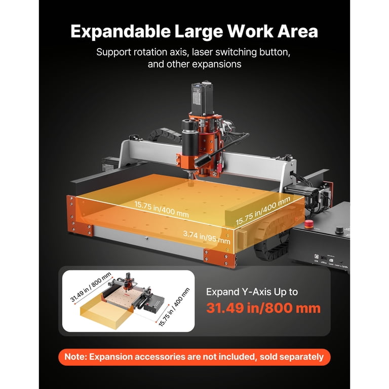 KFFKFF CNC Router Machine CN C4040-SS1, 15.75 x 15.75 x 3.74 in