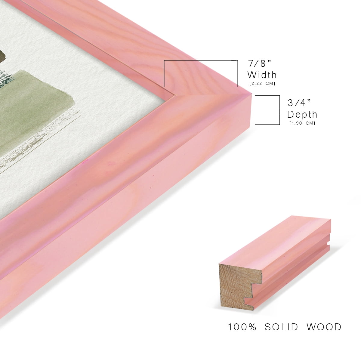 Grass Stains I - Framed Print w/glass - Sunset Pink