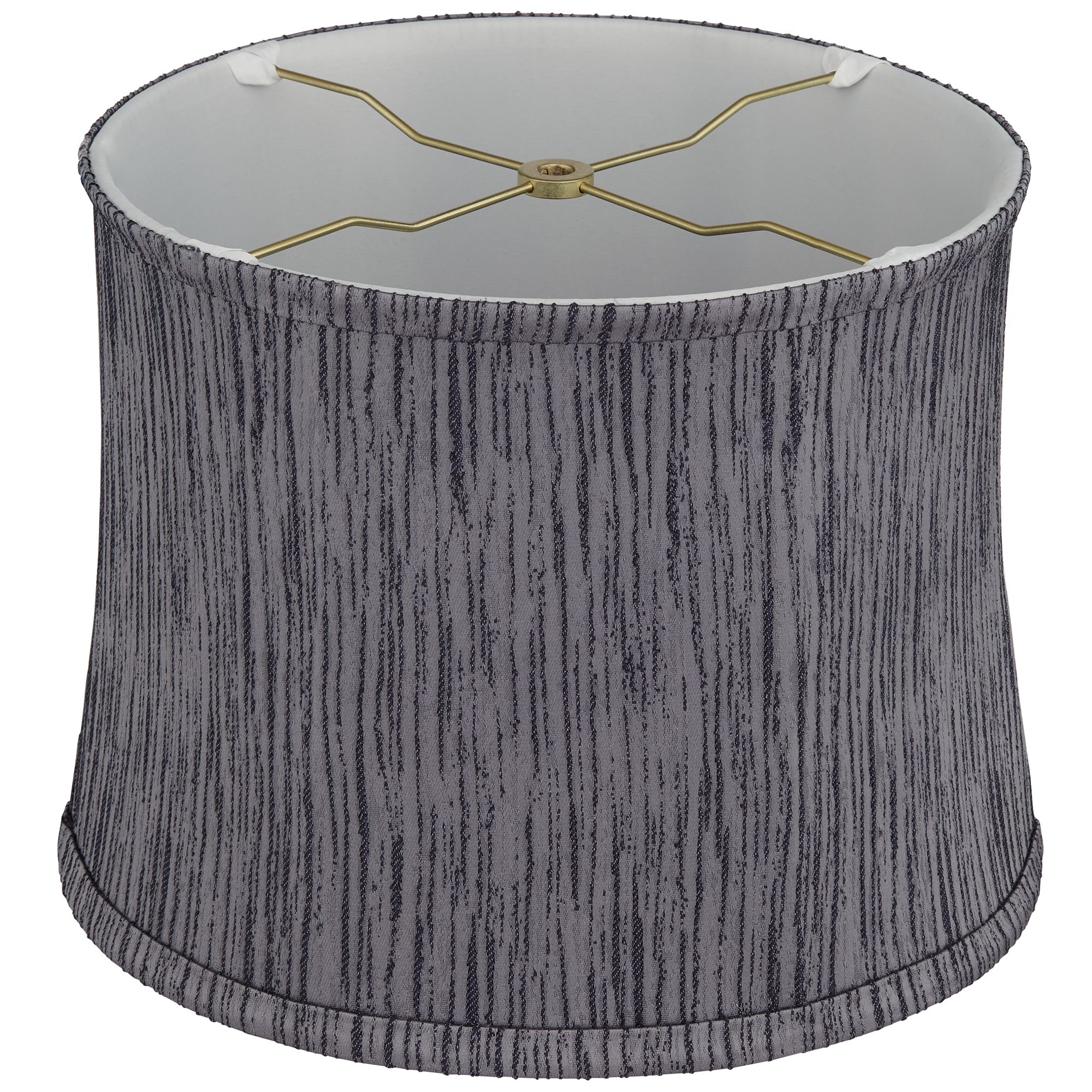 Springcrest 12" Top x 13" Bottom x 10" High x 10" Slant Print Lamp Shade Replacement Kensing Gray Drum Softback Washer Harp Finial