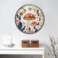 thumbnail image 2 of Yayeee Wall Clock Battery Operated 9.5" Silent Quartz Non-Ticking for Living Room Decor, White MushRoom Decor, 2 of 8