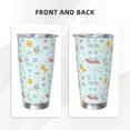 thumbnail image 3 of Cauagu Space With Dino Astronauts Pattern 20oz Tumbler,Stainless Steel Vacuum Insulated Tumbler with Lid Insulated Coffee Mug Thermal Cup with Splash Proof Sliding Lid-Straw Two-piece Set, 3 of 8
