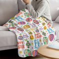 thumbnail image 3 of Happy Easter Blanket Soft Cozy Warm Throw Blanket for Couch, Plush Fuzzy Flannel Fleece Blankets for Sofa, Spring Colorful Easter Eggs Floral Watercolor Bed Blankets Gifts for Men, 32"x48", 3 of 9