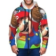 thumbnail image 6 of Lsque Mario for Mens Full-zip Hoodie, Zip-up Pullover Hooded Sweatshirt, Kangaroo Pocket Hoodie Ideal for Daily Wear, Travel, and Home-Medium, 6 of 8