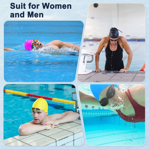 Lot De 2 Bonnets De Natation En Silicone – Élastiques, Doux, Résistants, Unisexe, Pour Femme Et Homme, Cheveux Longs Ou Courts
