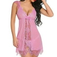 thumbnail image 4 of Tosmy Women's Lingerie Ladies Sexy Lace Sling Top Nightdress Deep V Front Open Lingerie Nightdress, 4 of 8