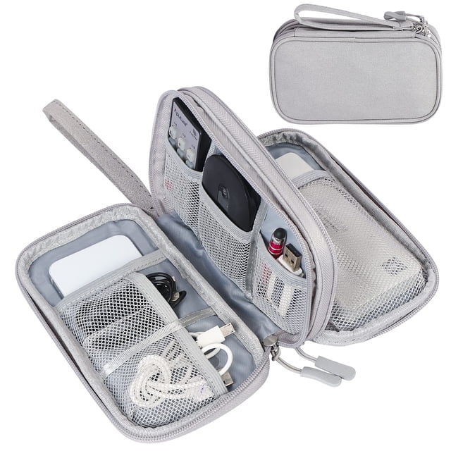 Bolsa organizadora de cables electrónicos de viaje FYY impermeable gris