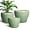 Green, variant on Ceramic Planters Pots - 10 Inch 8 Inch 6 Inch Plant Pots Indoor with Drainage Holes and Saucers Large Planters Mid-Century Flower Pots Outdoor Set of 3 Black